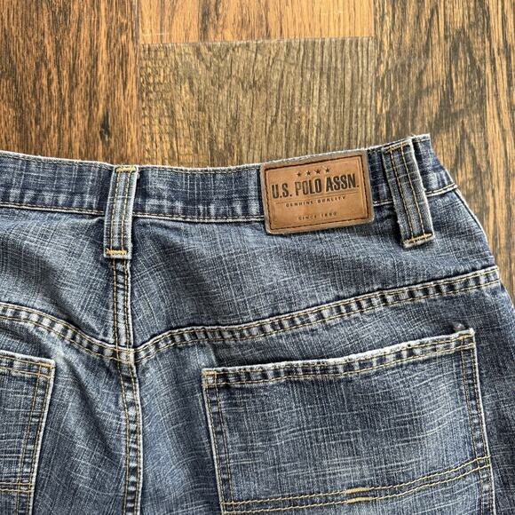 U.S. Polo Assn. Men’s Denim Carpenter Shorts Size 33 – Blue Jean Cargo Workwear - Picture 5 of 9